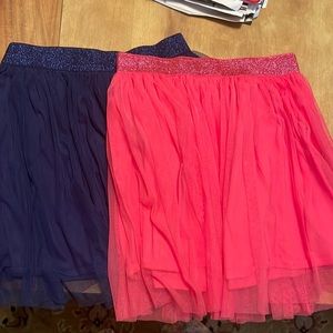 Two Size 8 tulle skirts in navy and hot pink; price includes both!